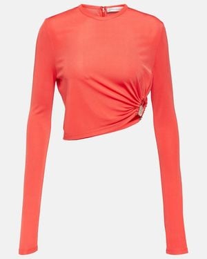 Christopher Esber Embellished Jersey Crop Top - Red