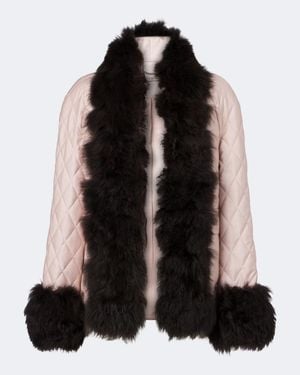 JACQUES WEI Steppjacke Mit Shearling - Schwarz