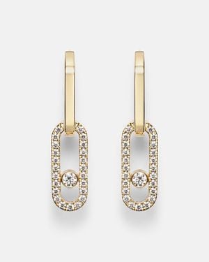 Messika Ohrringe Move Link Aus 18Kt Gelbgold Mit Diamanten - Weiß