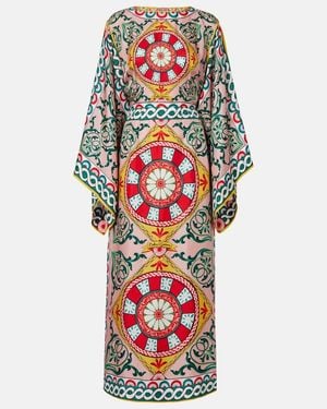 Dolce & Gabbana Printed Silk Gown - Red