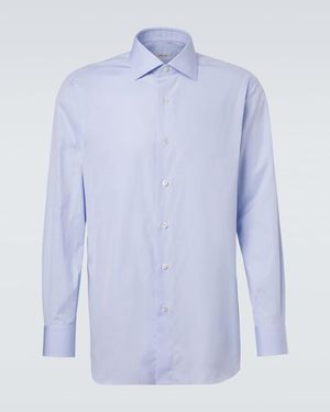 Brioni William Cotton Oxford Shirt - Blue