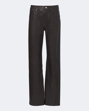 Arma Gerade Hose Jean Aus Leder - Grau