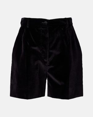 Dolce & Gabbana Cotton And Silk-Blend Shorts - Black
