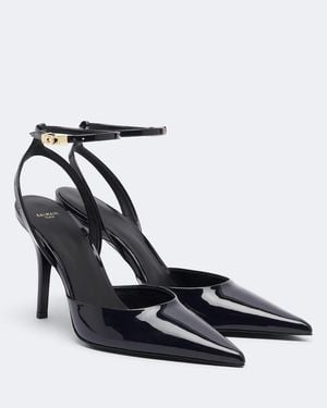 Balmain Slingback-Pumps Aus Lackleder - Blau