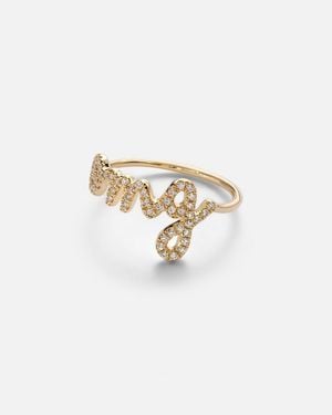 Sydney Evan Ring Omg Script Aus 14Kt Gelbgold Mit Diamanten - Weiß