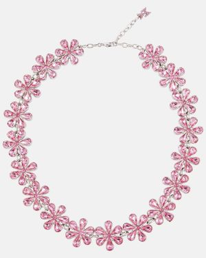 AMINA MUADDI Crystal-Embellished Choker - Pink