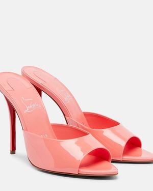 Christian Louboutin Miss Z Patent Leather Mules - Pink