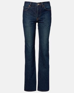 Saint Laurent Mid-Rise Bootcut Jeans - Blue