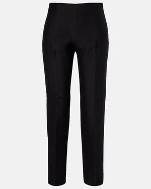 TOTEME Wool And Silk Slim Trousers - Black