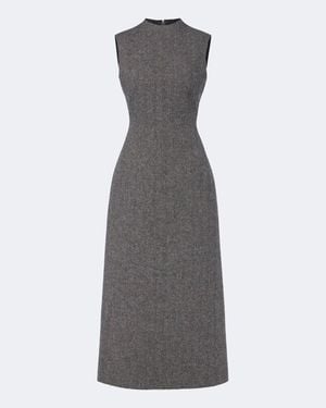Maison Margiela Robe Midi En Laine - Gris
