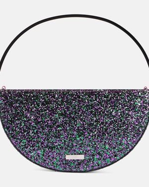 Aquazzura Purist Mini Glitter Clutch - Blue