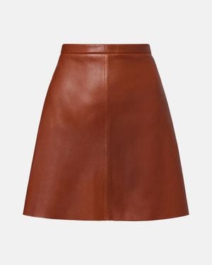 Stouls Lucie 22 Leather Miniskirt - Brown