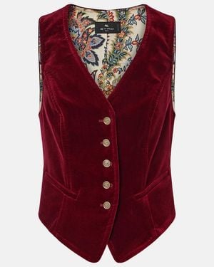 Etro Weste Aus Baumwollsamt - Rot