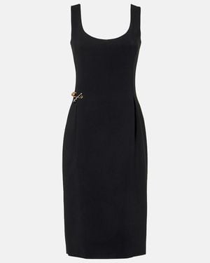 Versace Safety Pin Cady Midi Dress - Black