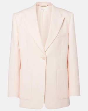 Chloé Wool Gabardine Suit Jacket - Natural