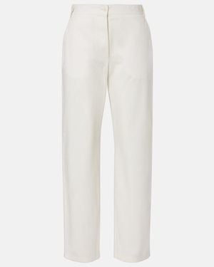 The Row Fael Cotton Poplin Straight Trousers - White
