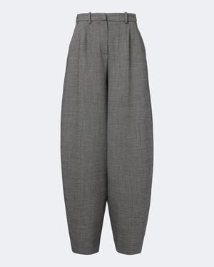 Magda Butrym Herringbone Wool-Blend Barrel-Leg Trousers - Grey