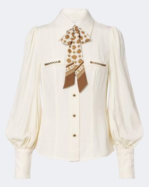 Zimmermann Utility Tie-Neck Blouse - Natural