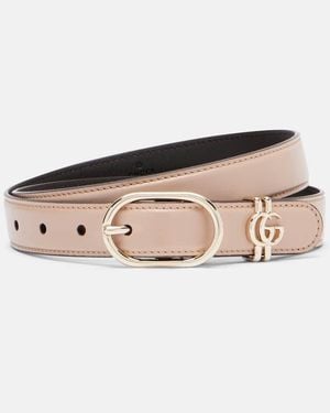 Gucci Double G Leather Belt - Natural