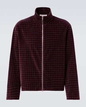 Our Legacy Shrunken Cotton-Blend Velour Jacket - Purple