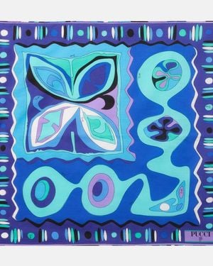 PUCCI Angoli Cotton Scarf - Blue