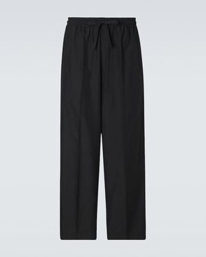 Umit Benan Julian Silk Straight Trousers - Black