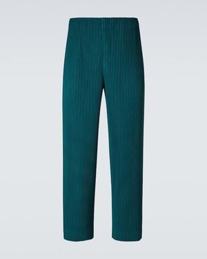 Homme Plissé Issey Miyake Colour Pleats Straight Trousers - Green