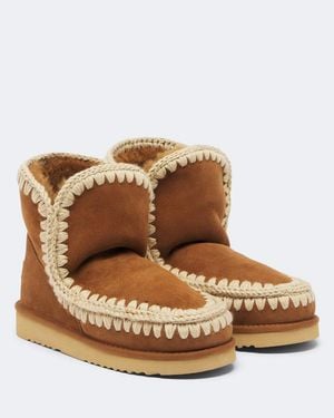 Mou Ankle Boots 18 Aus Veloursleder Mit Shearling - Braun