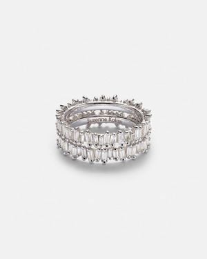 Suzanne Kalan Midi 18Kt Tech Ring Jackets With Diamonds - White