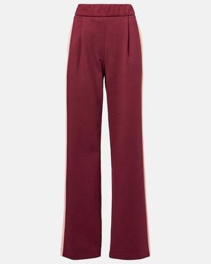 Dries Van Noten High-Rise Cotton-Blend Wide-Leg Pants - Red