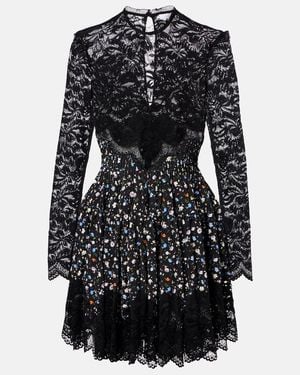 Rabanne Floral Lace Minidress - Black