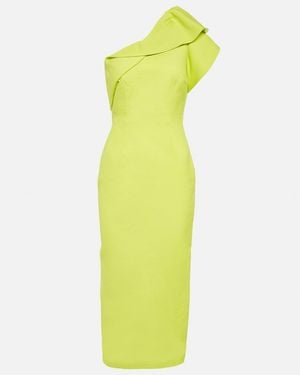 Roland Mouret One-Shoulder Wool-Blend Midi Dress - Yellow