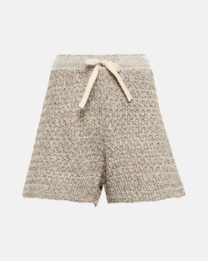 Jil Sander Open-knit Cotton-blend Shorts - White