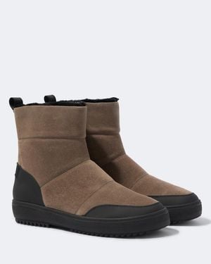 Bogner Botines De Ante Con Borrego - Marrón