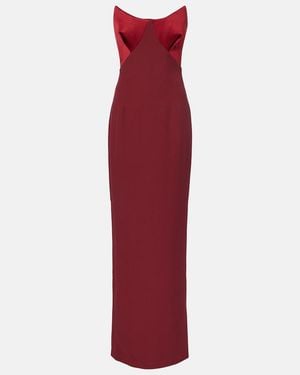 Safiyaa Drew Crepe Corset Gown - Red