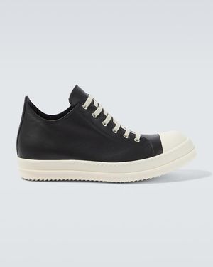 Rick Owens Leather Trainers - Black