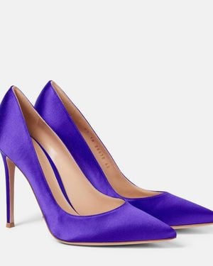 Gianvito Rossi Gianvito 105 Satin Crepe Court Shoes - Purple