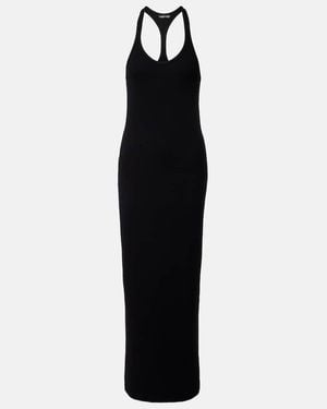 Tom Ford Ribbed-Knit Halterneck Jersey Maxi Dress - Black