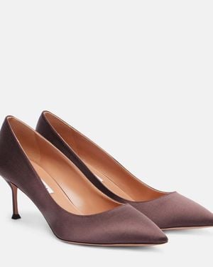 Aquazzura Purist 65 Satin Pumps - Brown