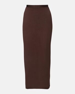 Wardrobe NYC Sheer Midi Skirt - Brown
