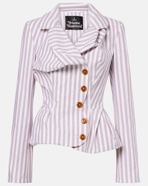 Vivienne Westwood Drunken Tailored Striped Cotton Jacket - Pink