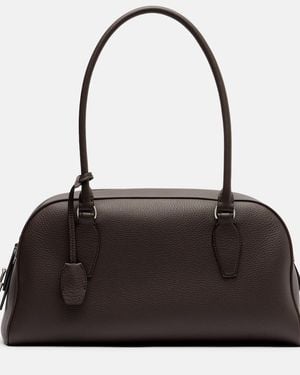 The Row E/W India Leather Shoulder Bag - Black