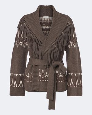 Jonathan Simkhai Anaise Fair Isle Wool-Blend Wrap Cardigan - Brown