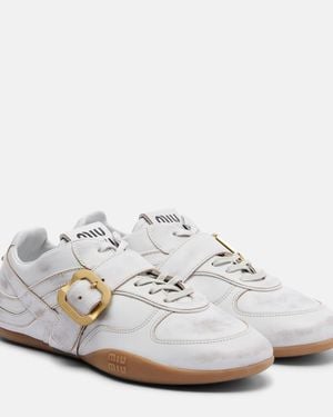 Miu Miu Gymnasium Leather Trainers - White