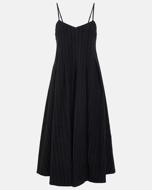 Asceno Kate Cotton Midi Dress - Black