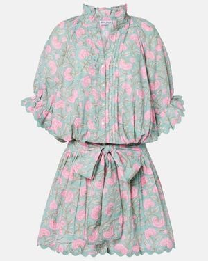 Juliet Dunn Floral Cotton Minidress - Blue