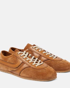 Dries Van Noten Leather And Suede Sneakers - Brown