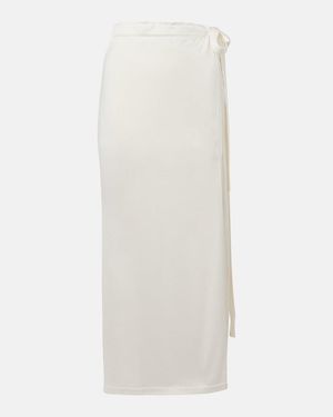 TOTEME Cotton And Silk Midi Skirt - White
