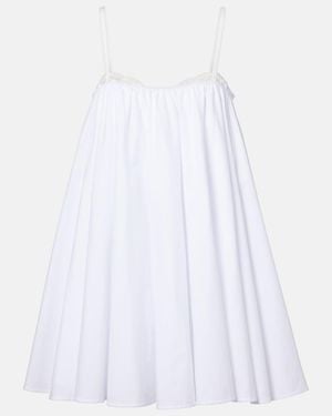 STAUD Cecily Cotton Poplin Minidress - White
