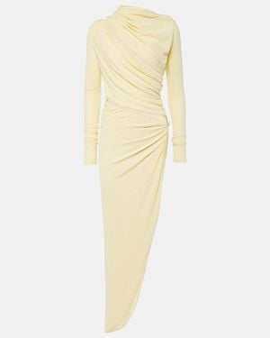 Christopher Esber Asymmetric Draped Cutout Midi Dress - Yellow